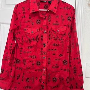Wrangler Red and Black Patterned Shirt